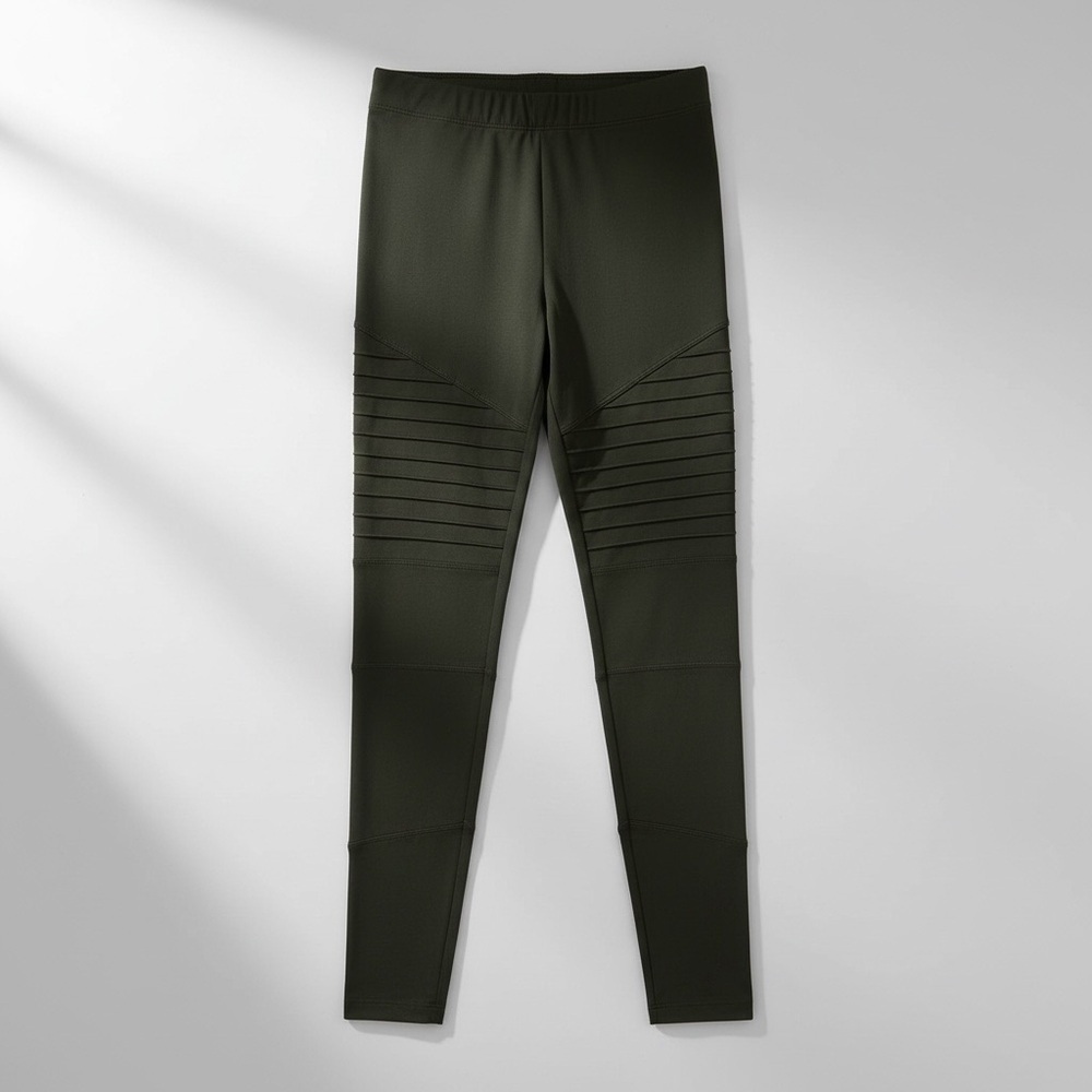Olive + Oak Olive Green Moto Leggings High Rise Athletic Pants NWT Size s